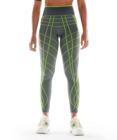 Women's Gymshark Wtflex Linear Seamless Leggings Green | CA N56DA3